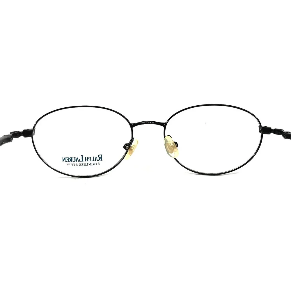 Vintage Ralph Lauren Eyeglasses Frames RL608 006 Shiny Black Oval 50-17-135